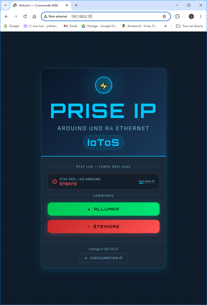 Page WEB IoToS — Système